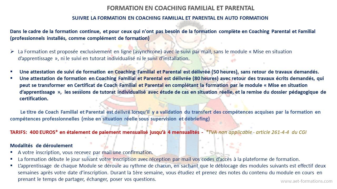 TARIF FORM COACH PARENT 2023