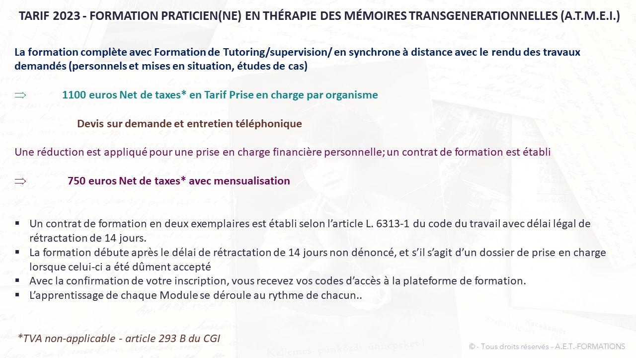 TARIF 2023 TRANSG