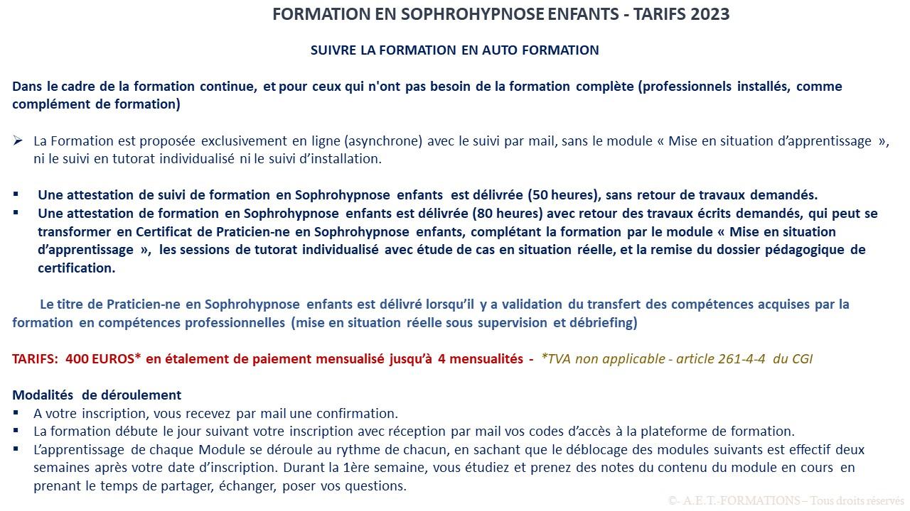 TARIF FORM SOPHROHYPN 2023