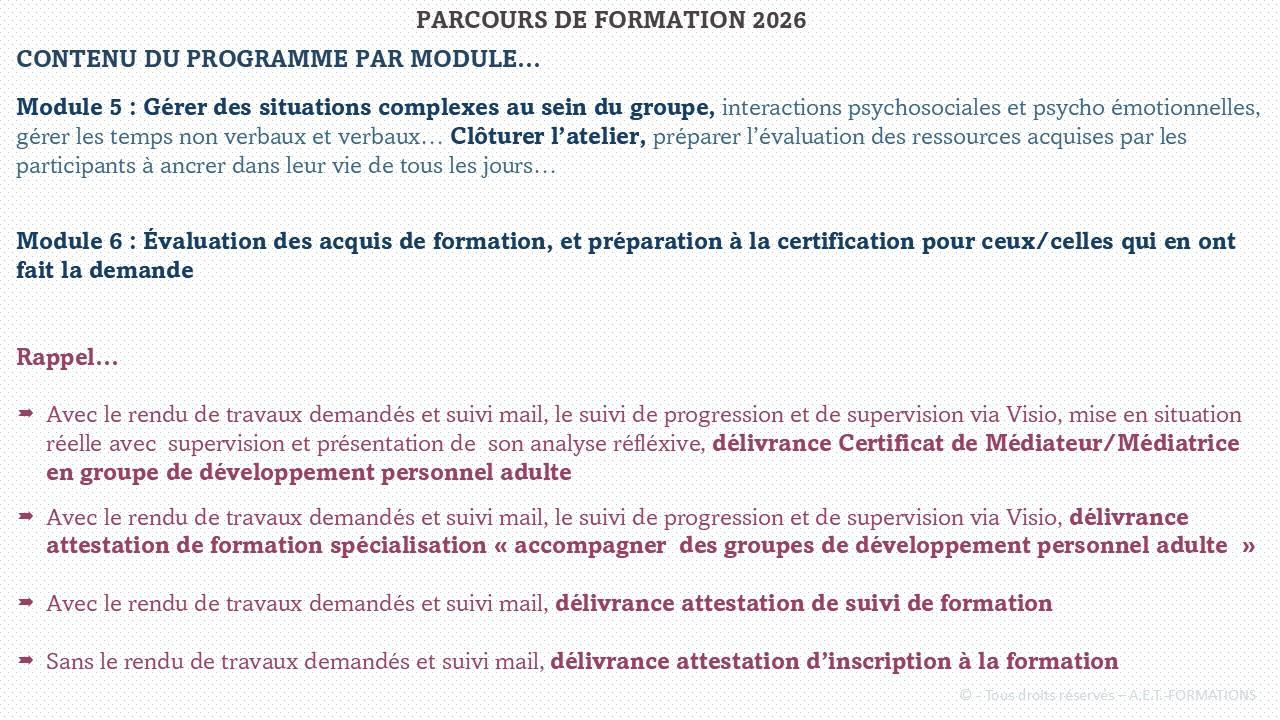 GROUPE EN DÉVELOPPEMENT PERSONNEL 7
