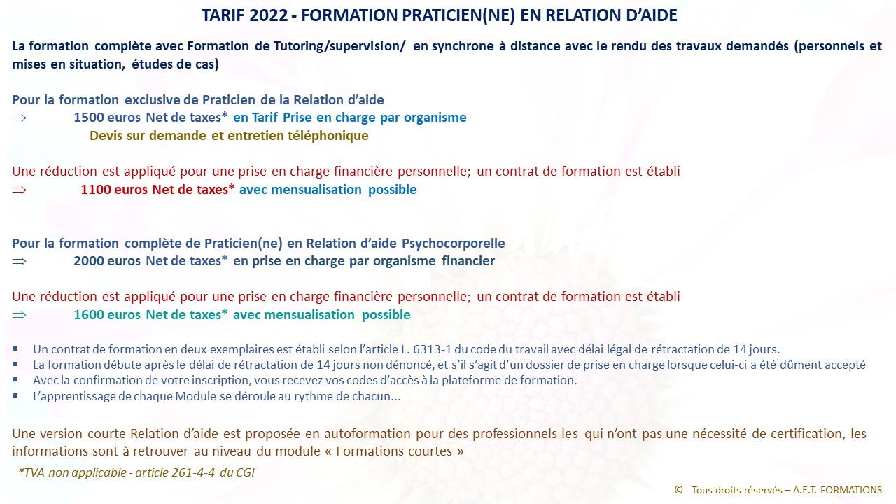 TARIF RA 2022