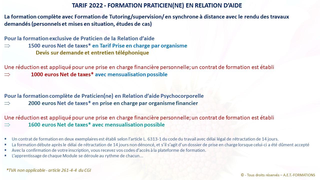 TARIF RA 2022