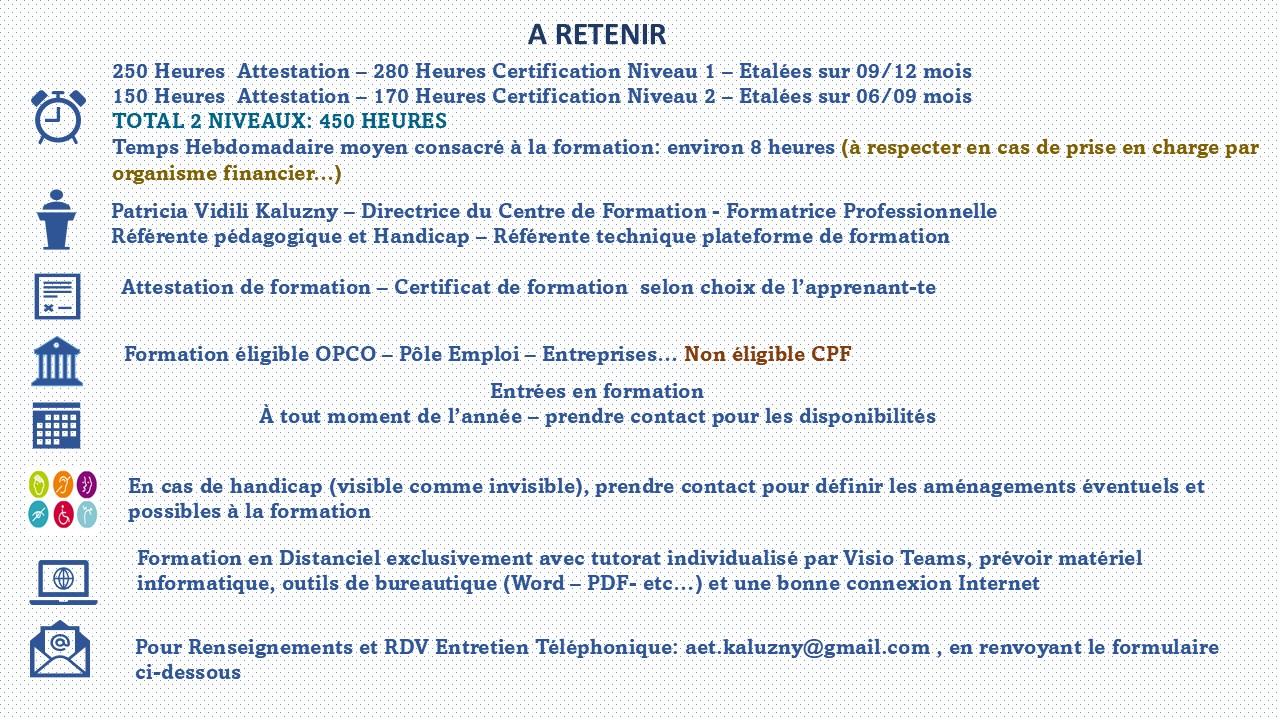 Inscription formation  RA 2026